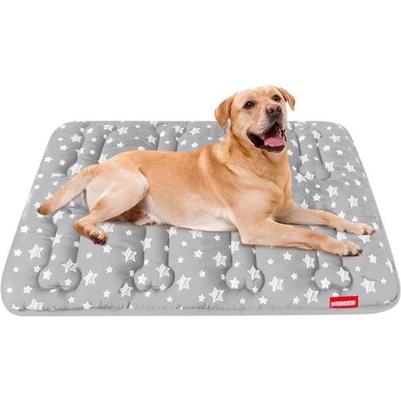 Dog Crate Mat (36" X 23"), Soft Dog Bed Mat with Cute Stars, Personalized DogPad - Picture 1 of 6